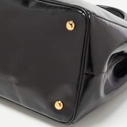 Pre Owned Prada Black Saffiano Patent Leather Large Gardener's Tote
