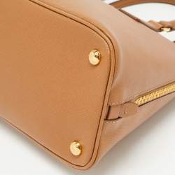 Pre Owned Prada Tan Saffiano Lux Leather Medium Promenade Satchel