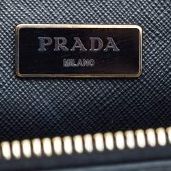 Pre Owned Prada Black Saffiano Lux Leather Medium Galleria Double Zip Tote