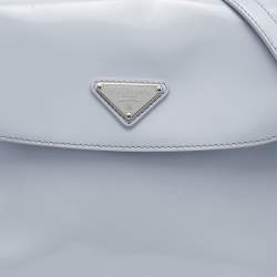 Pre Owned Prada Grey Leather Flap Cleo Hobo
