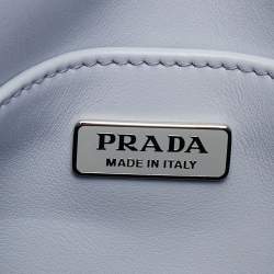 Pre Owned Prada Grey Leather Flap Cleo Hobo