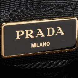 Pre Owned حقيبة برادا برومينيد جلد سافيانو لوكس أزرق صفراء صغيرة