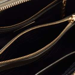 Pre Owned حقيبة برادا برومينيد جلد سافيانو لوكس أزرق صفراء صغيرة