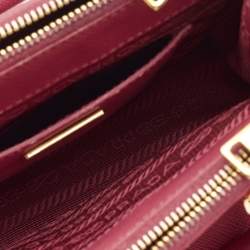 Pre Owned Prada Fuchsia Saffiano Lux Leather Mini Galleria Tote