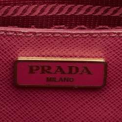 Pre Owned Prada Fuchsia Saffiano Lux Leather Mini Galleria Tote