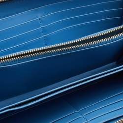 Pre Owned Prada Grey Daino Leather Zip Around Wallet