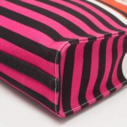 Pre Owned Prada Multicolor Canvas Stripe Tote