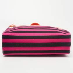 Pre Owned Prada Multicolor Canvas Stripe Tote