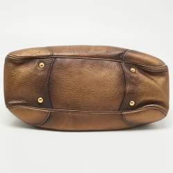 Pre Owned Prada Bronze Leather Frame Satchel
