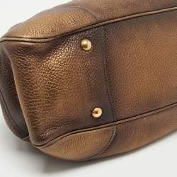 Pre Owned Prada Bronze Leather Frame Satchel