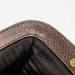 Pre Owned Prada Bronze Leather Frame Satchel
