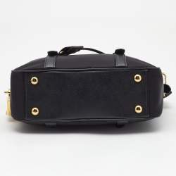 Pre Owned Prada Black Nylon and Leather Bauletto Satchel