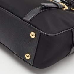 Pre Owned Prada Black Nylon and Leather Bauletto Satchel