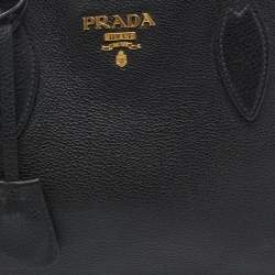 Pre Owned Prada Black Vitello Leather Phoenix Tote