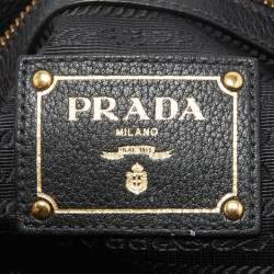 Pre Owned Prada Black Vitello Leather Phoenix Tote