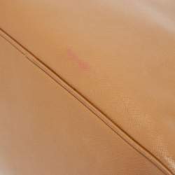 Pre Owned Prada Brown Saffiano Leather Large Double Zip Tote