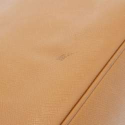 Pre Owned Prada Brown Saffiano Leather Large Double Zip Tote