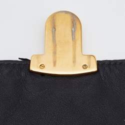Pre Owned Prada Black Quilted Nylon Pushlock Shoulder Bag