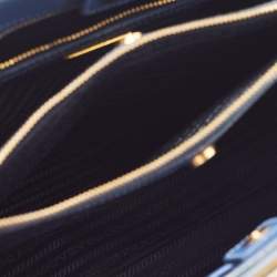 Pre Owned Prada Blue Saffiano Leather Medium Gardener's Tote