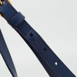 Pre Owned Prada Blue Saffiano Leather Medium Gardener's Tote