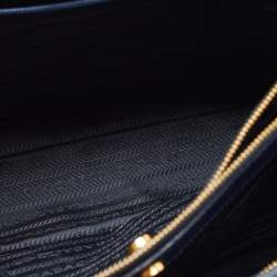 Pre Owned Prada Blue Saffiano Leather Medium Gardener's Tote