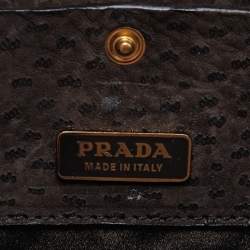 Pre Owned Prada Multicolor Printed Satin and Suede Pochette