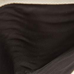 Pre Owned Prada White Nylon Logo Flap Compact Wallet