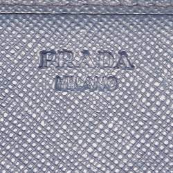 Prada Blue Saffiano Leather Continental Wallet