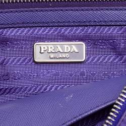 Pre Owned Prada Purple Quilted Nylon Flap Chain Shoulder Bag