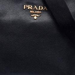 Prada Black Vitello Daino Leather Shoulder Bag