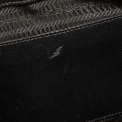 Pre Owned Prada Black Saffiano Leather Small Double Zip Tote