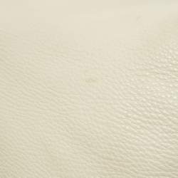 Prada Off White Vitello Daino Leather Zip Hobo
