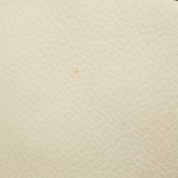 Prada Off White Vitello Daino Leather Zip Hobo