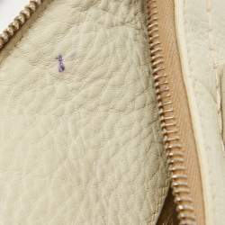 Prada Off White Vitello Daino Leather Zip Hobo