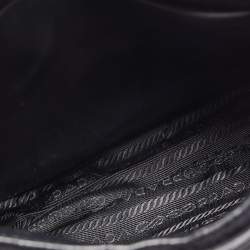 Pre Owned Prada Black Quilted Velvet and Leather Corsaire Shoulder Bag