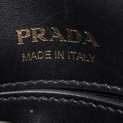 Pre Owned Prada Black Quilted Velvet and Leather Corsaire Shoulder Bag