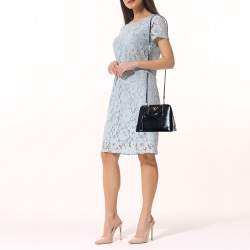 مملوكة مسبقًا Prada Black Saffiano Vernice Leather Mini Promenade Satchel