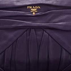 Prada Purple Leather Zip Pouch