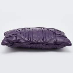 Prada Purple Leather Zip Pouch