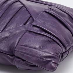 Prada Purple Leather Zip Pouch