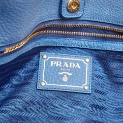 Prada Light Blue Vitello Daino Leather Tote 