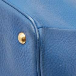 Prada Light Blue Vitello Daino Leather Tote 