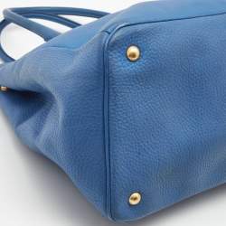 Prada Light Blue Vitello Daino Leather Tote 