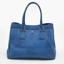 Prada Light Blue Vitello Daino Leather Tote 
