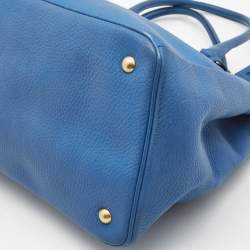 Prada Light Blue Vitello Daino Leather Tote 