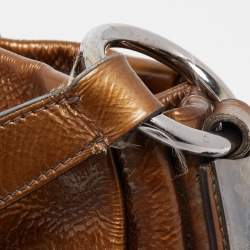 Pre Owned Prada Two Tone Brown Ombre Laminated Leather Hobo