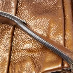 Pre Owned Prada Two Tone Brown Ombre Laminated Leather Hobo