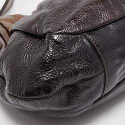 Pre Owned Prada Two Tone Brown Ombre Laminated Leather Hobo