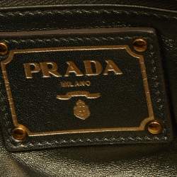 Prada Metallic Green Snake Skin Crystal Embellished Clutch