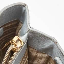 Pre Owned Prada Light Blue Saffiano Leather Middle Zip Tote